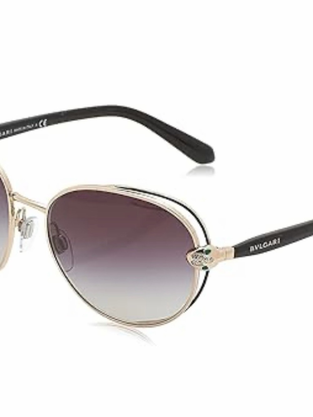 Bulgari Black Frames with Gold plated Trim  Sunglasses